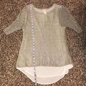 Chico’s lurex top.